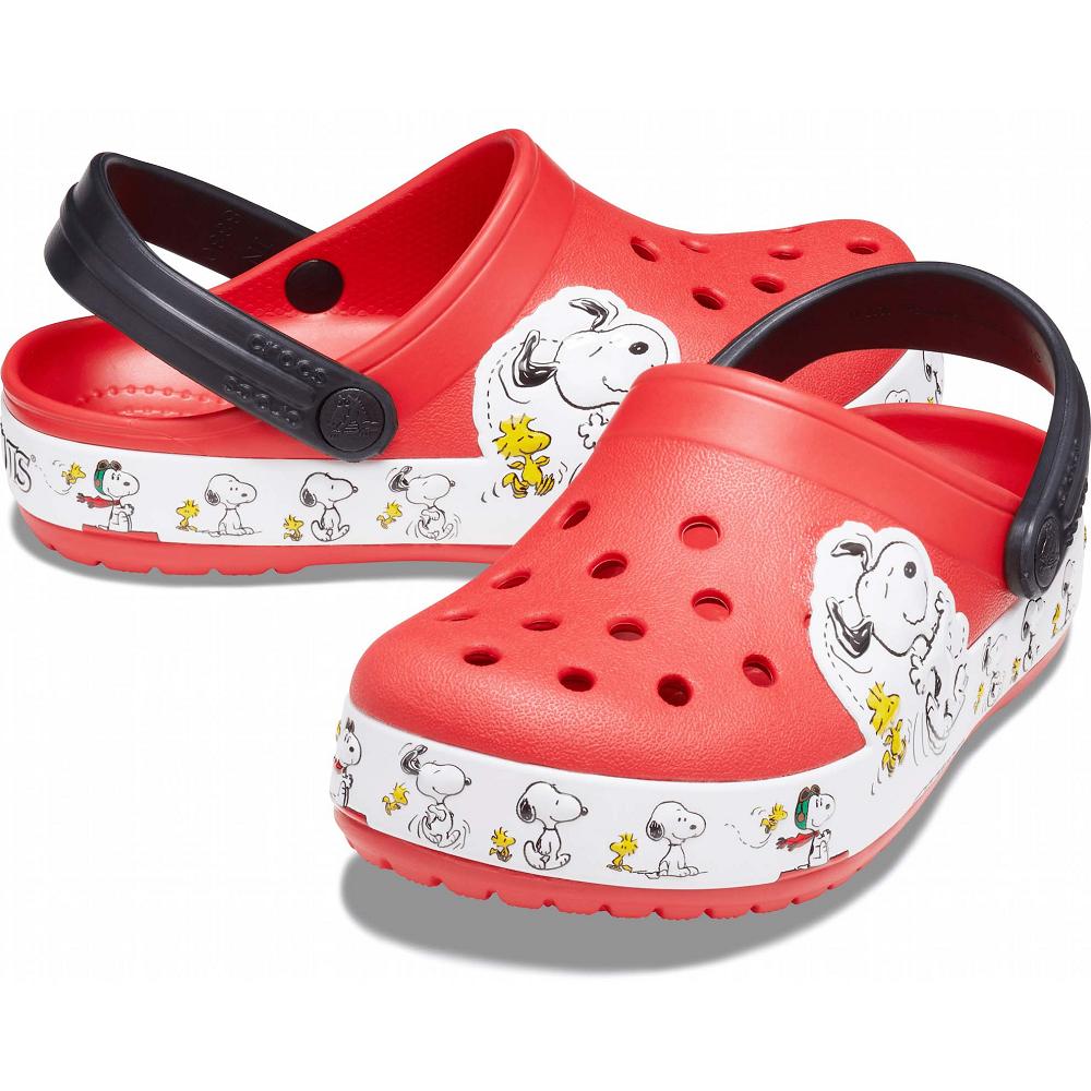 Red Girls' Crocs Fun Lab Snoopy® Woodstock® Clogs | NZ 1522FDNM